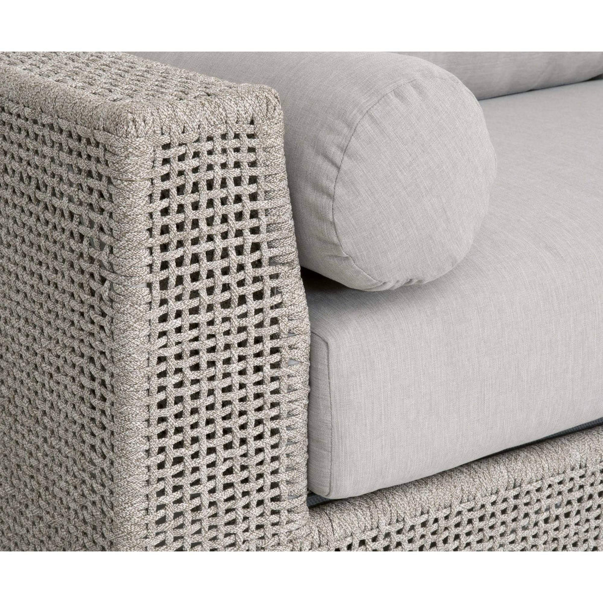 Candelabra Home Tropez Outdoor 90" Sofa - Taupe & White Furniture orient-express-6843.WTA/PUM/GT