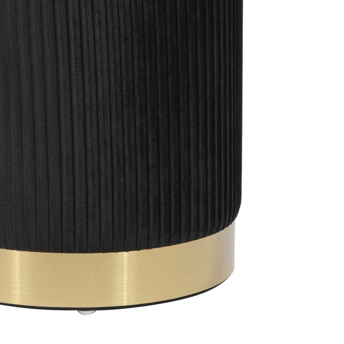 Candelabra Home Zoe Velvet Storage Ottoman - Black Furniture