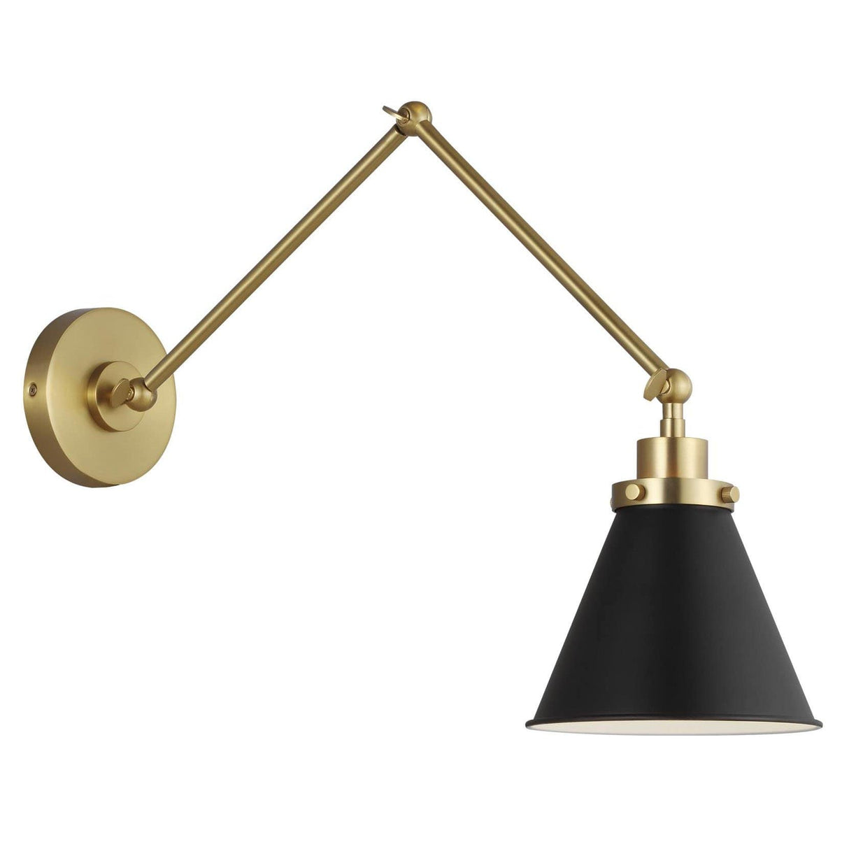 Chapman & Myers Wellfleet Double Arm Cone Task Sconce Lighting chapman-myers-CW1151MBKBBS 014817614176