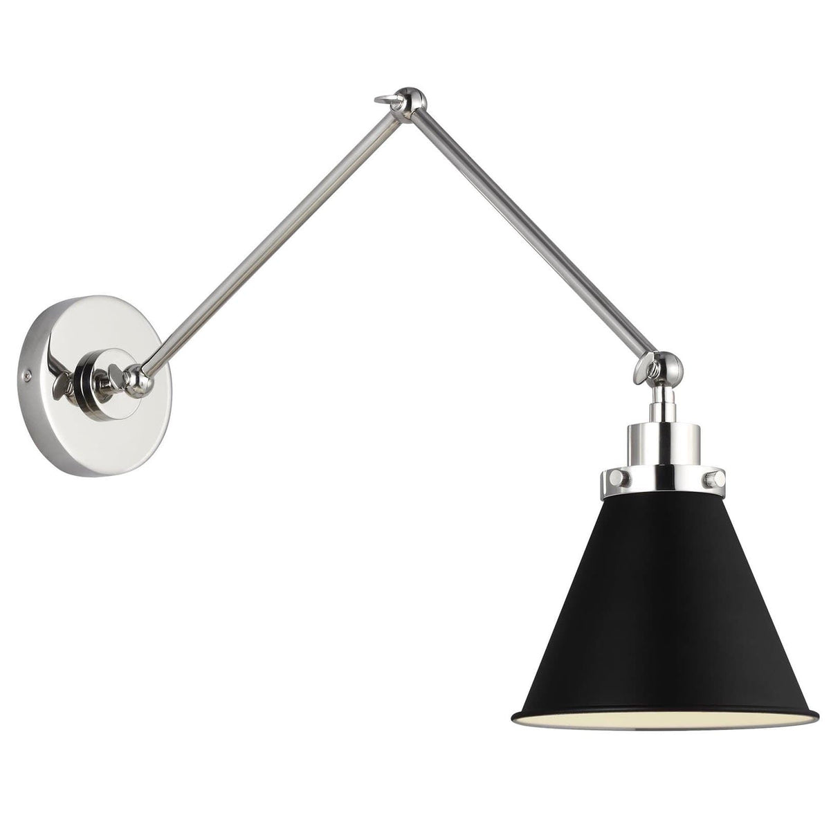 Chapman & Myers Wellfleet Double Arm Cone Task Sconce Lighting chapman-myers-CW1151MBKPN 014817614169