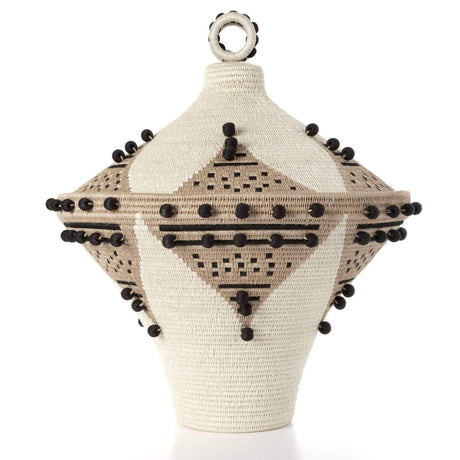 Charlie Sprout Festival Urn - Cream/Flax + Black Pillow & Decor charlie-sprout-HS20-1