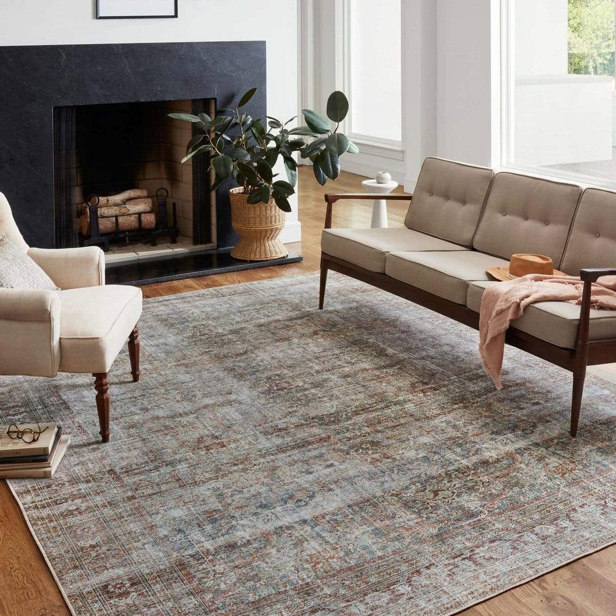Chris Loves Julia x Loloi Jules Rug - Lagoon/Brick Rugs