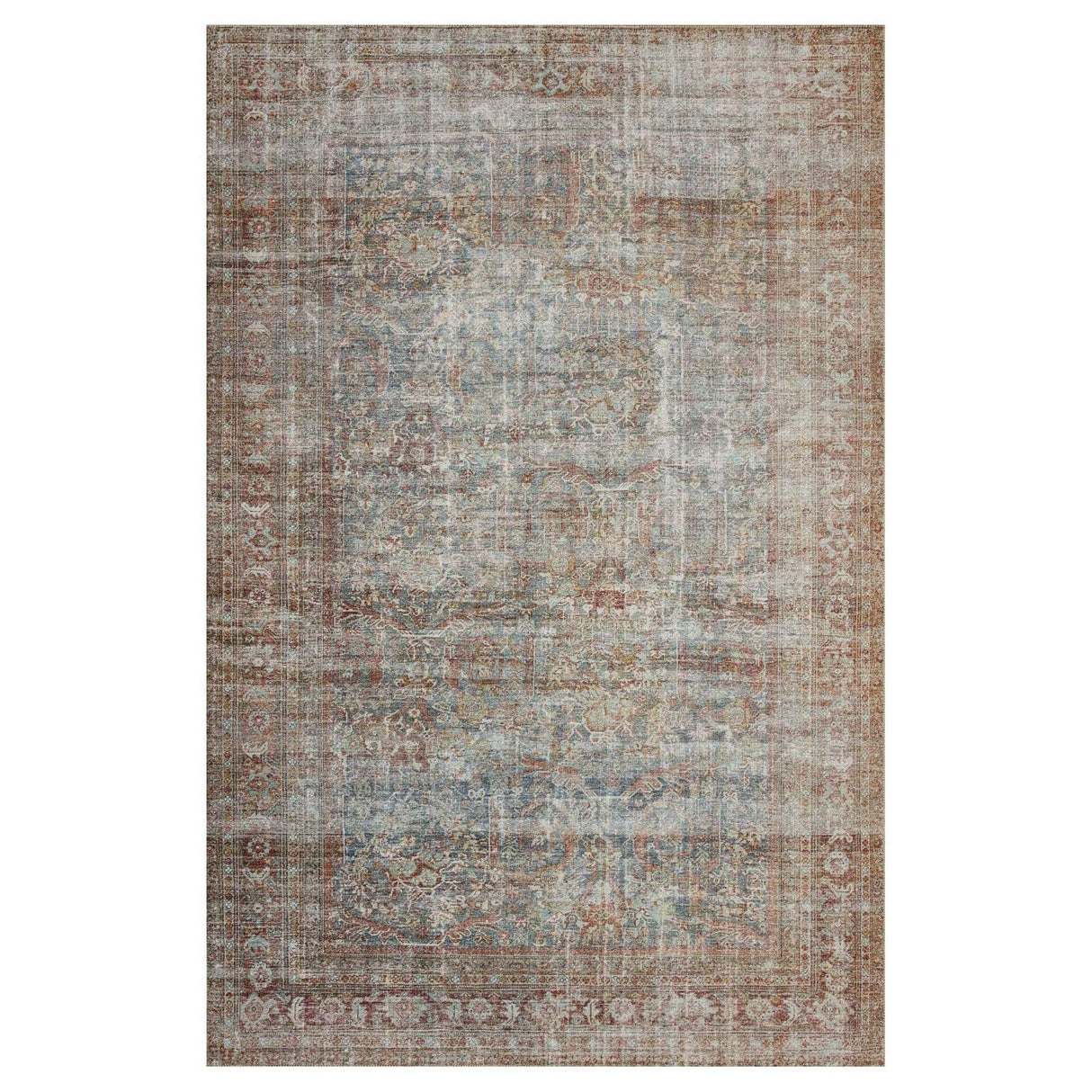 Chris Loves Julia x Loloi Jules Rug - Lagoon/Brick Rugs