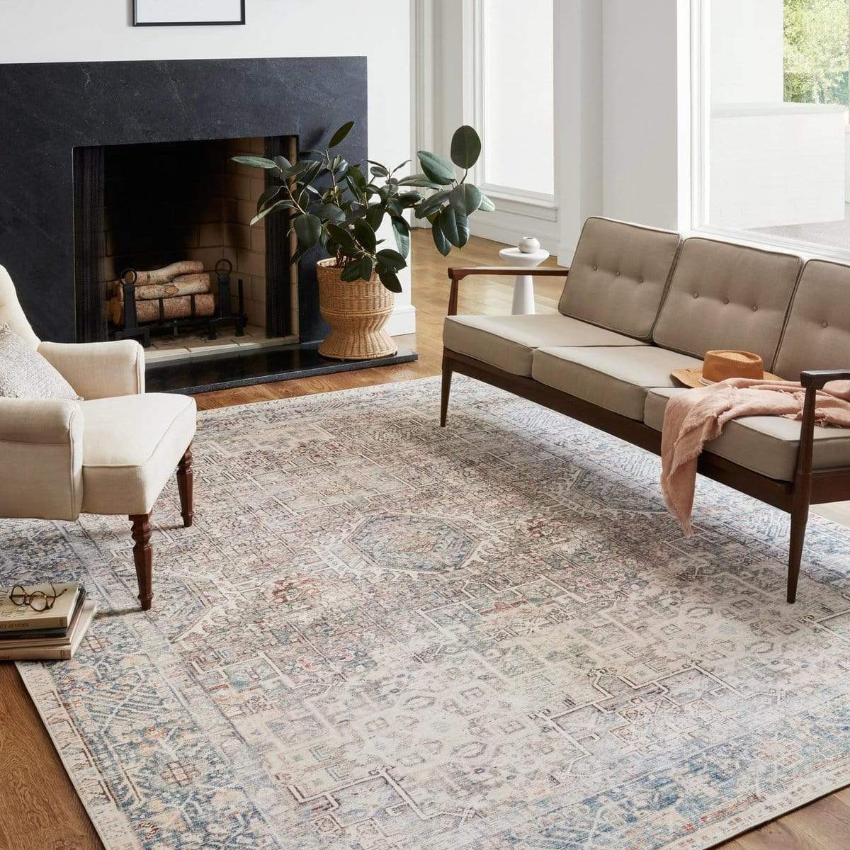 Chris Loves Julia x Loloi Jules Rug - Natural/Ocean Rugs