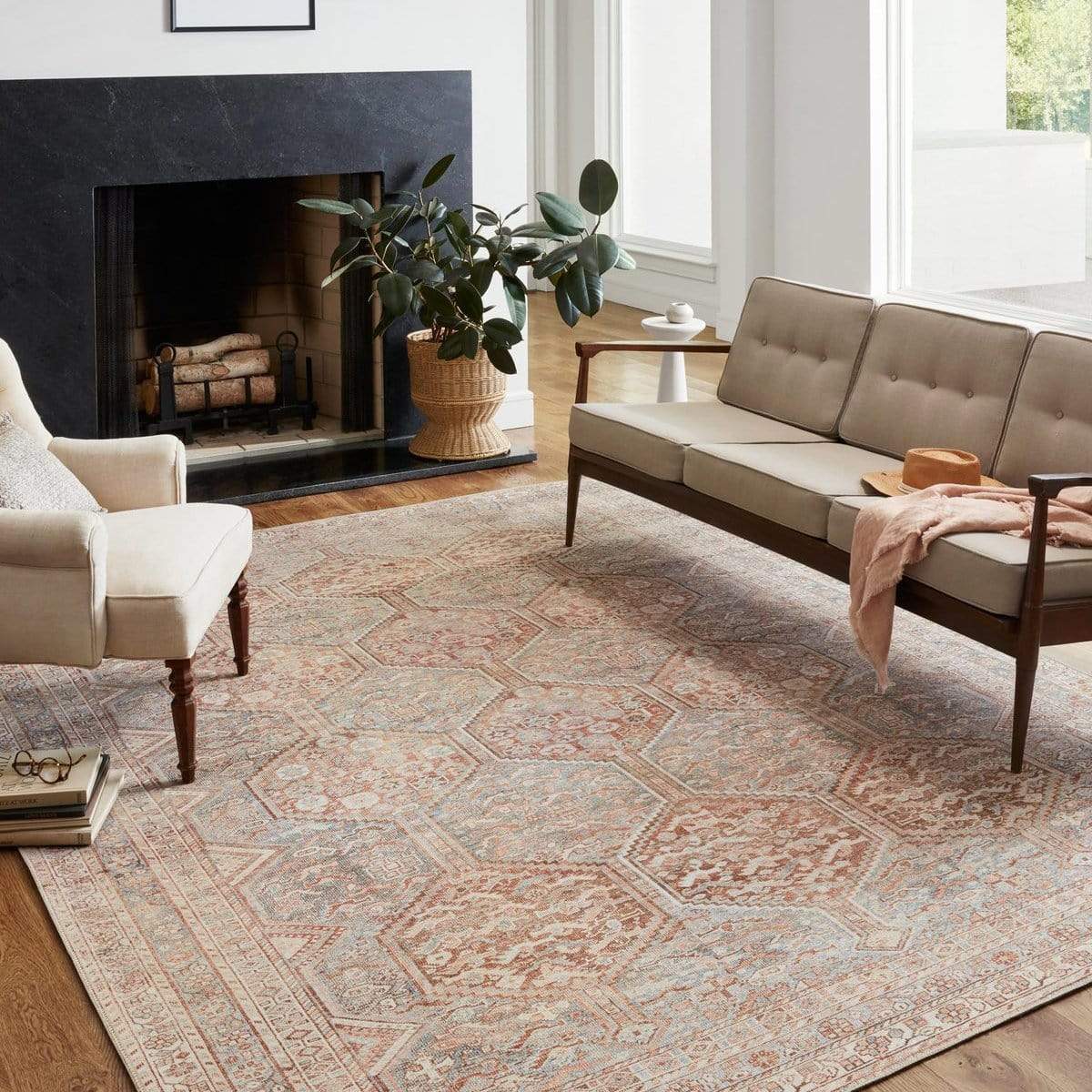 Chris Loves Julia x Loloi Jules Rug - Tangerine/Mist Rugs