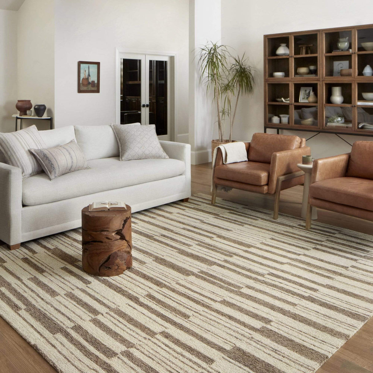 Chris Loves Julia x Loloi Polly Rug - Beige/Tobacco Rugs