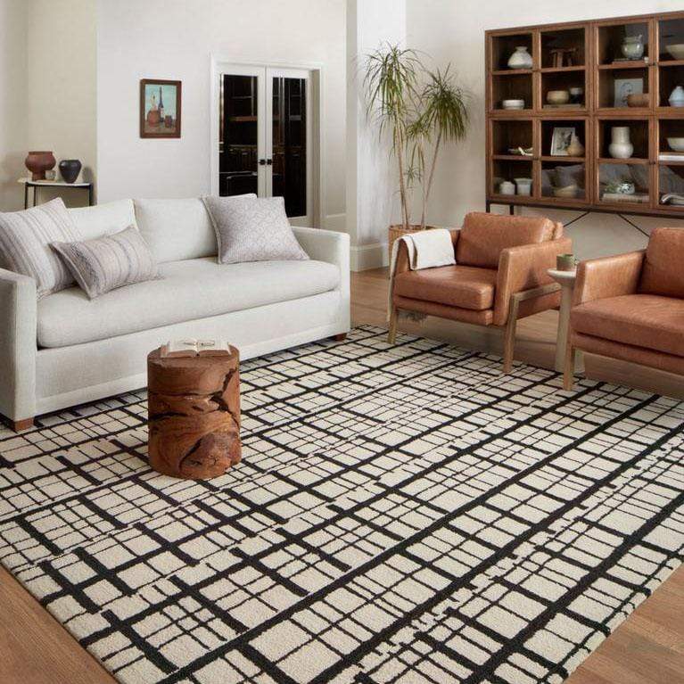 Chris Loves Julia x Loloi Polly Rug - Black/Ivory Rugs
