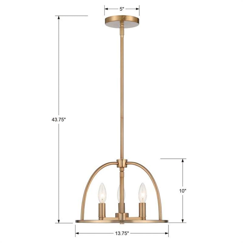 Crystorama Abbott 3 Light Chandelier Lighting