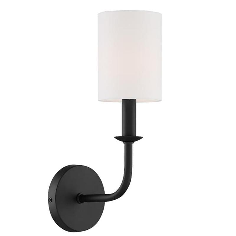 Crystorama Bailey 1 Light Wall Sconce - Matte Black Lighting crystorama-BAI-A2101-MK 633779041945