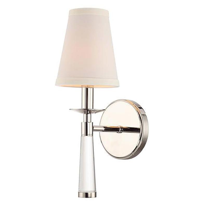 Crystorama Baxter 1 Light Sconce - Nickel Lighting Crystorama-8861-PN 00633779031953