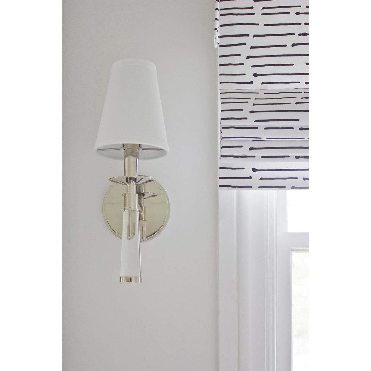 Crystorama Baxter 1 Light Sconce - Nickel Lighting Crystorama-8861-PN 00633779031953