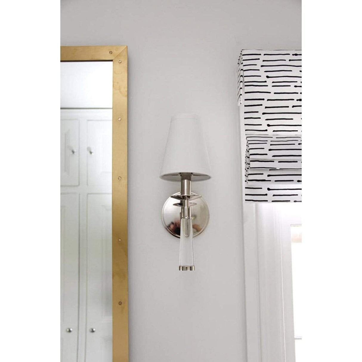 Crystorama Baxter 1 Light Sconce - Nickel Lighting Crystorama-8861-PN 00633779031953