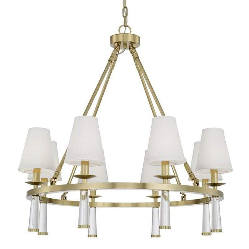 Crystorama Baxter 8-Light Chandelier - Polished Nickel Lighting crystorama-8867-PN 00633779034084