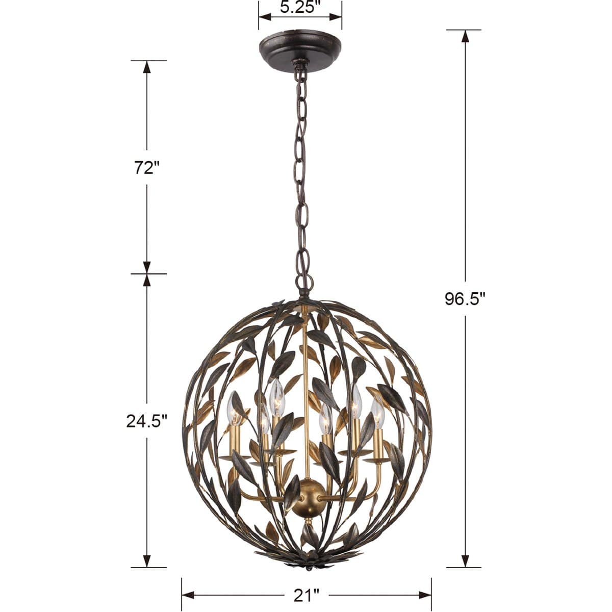 Crystorama Broche Sphere Chandelier Lighting