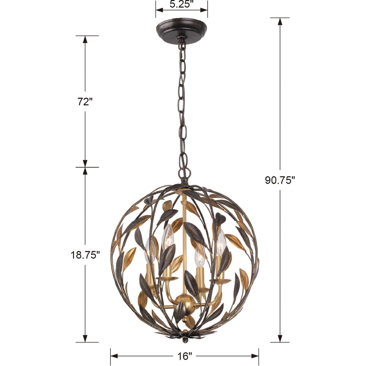 Crystorama Broche Sphere Chandelier Lighting