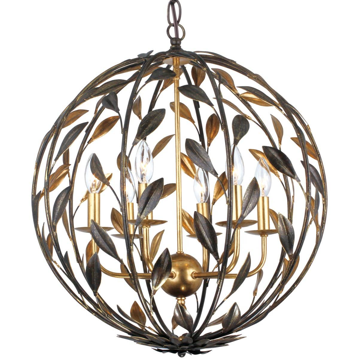 Crystorama Broche Sphere Chandelier Lighting Crystorama-506-EB-GA 00633779019371