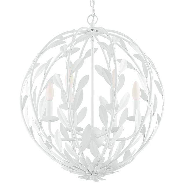 Crystorama Broche White Sphere Chandelier Lighting