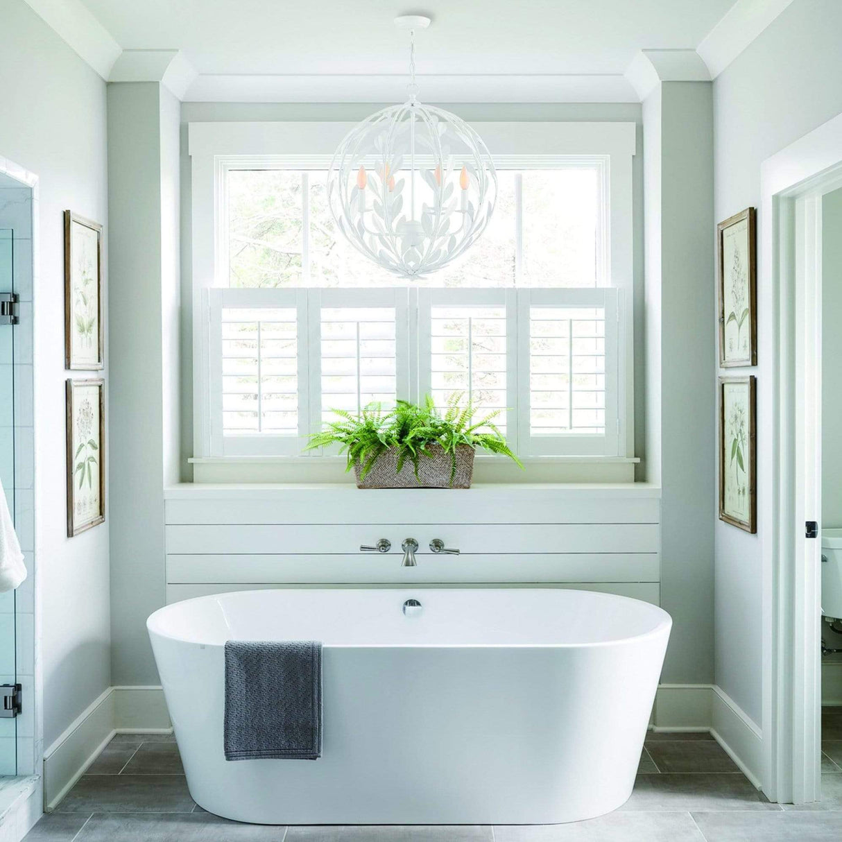 Crystorama Broche White Sphere Chandelier Lighting crystorama-506-MT 633779041631