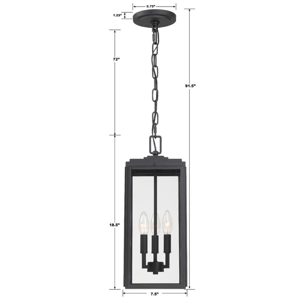 Crystorama Byron 3 Light Outdoor Pendant Lighting crystorama-BYR-80105-MK 633779049354
