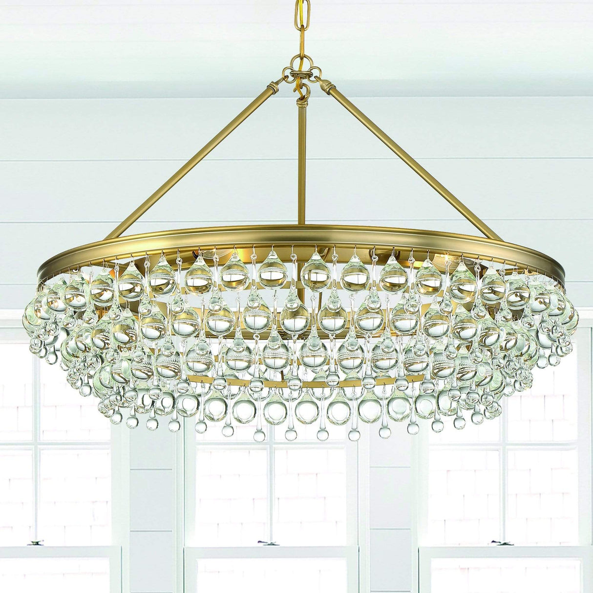 Crystorama Calypso 6 Light Crystal Teardrop Vibrant Chandelier Lighting