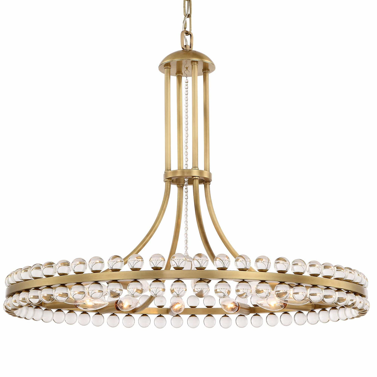 Crystorama Clover Chandelier - Aged Brass Lighting