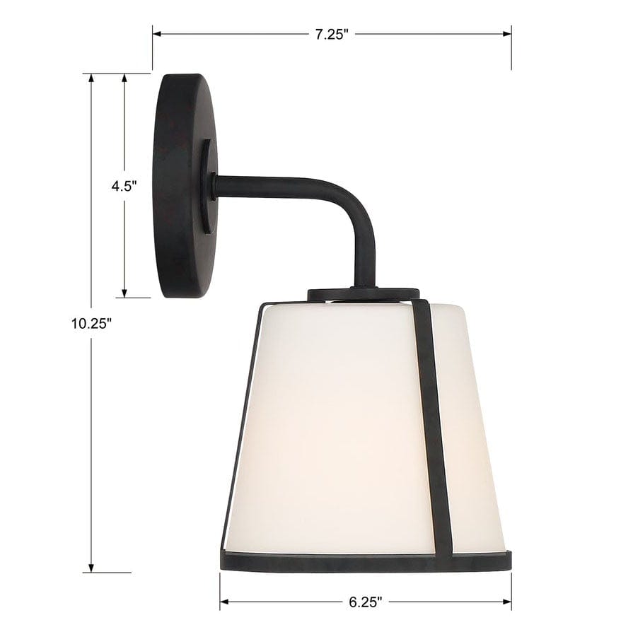 Crystorama Fulton 1 Light Wall Mount Lighting crystorama-FUL-911-BK 633779047077