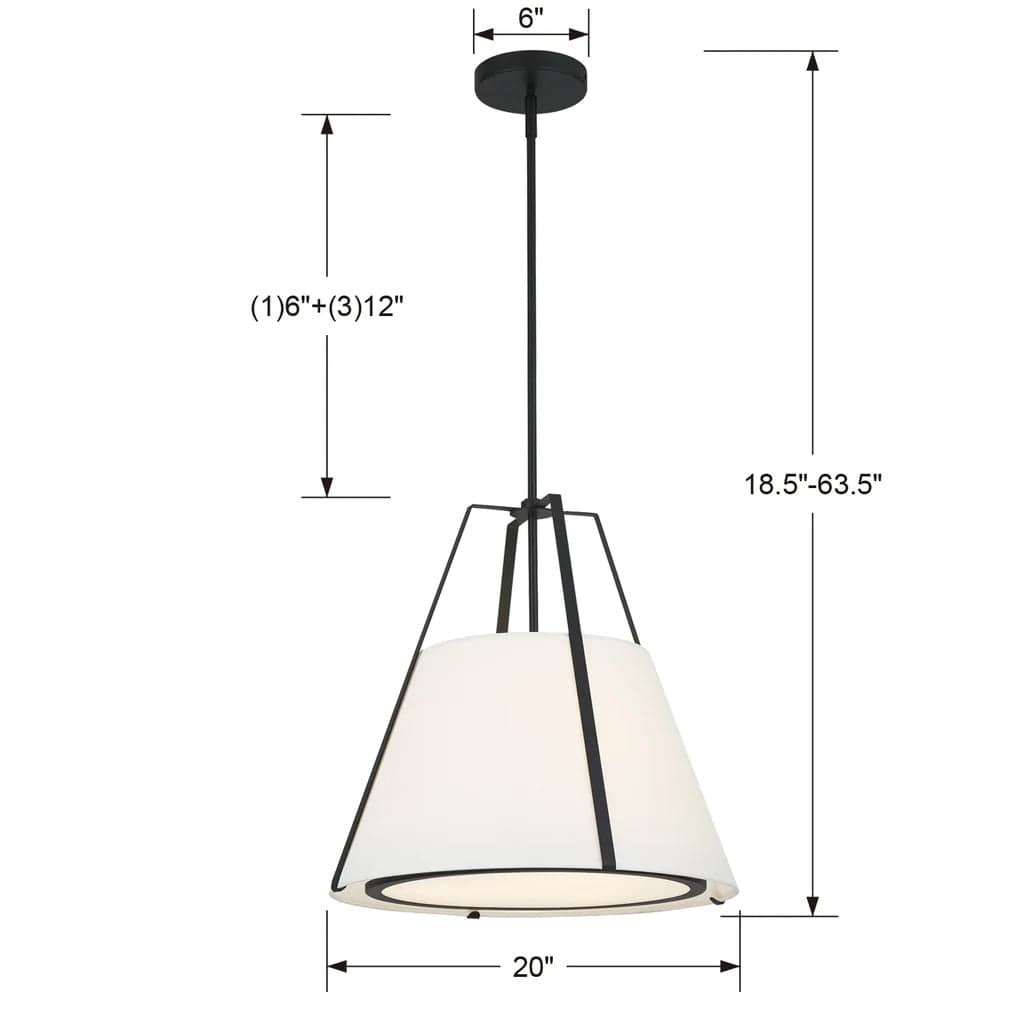 Crystorama Fulton 3 Light Pendant Lighting