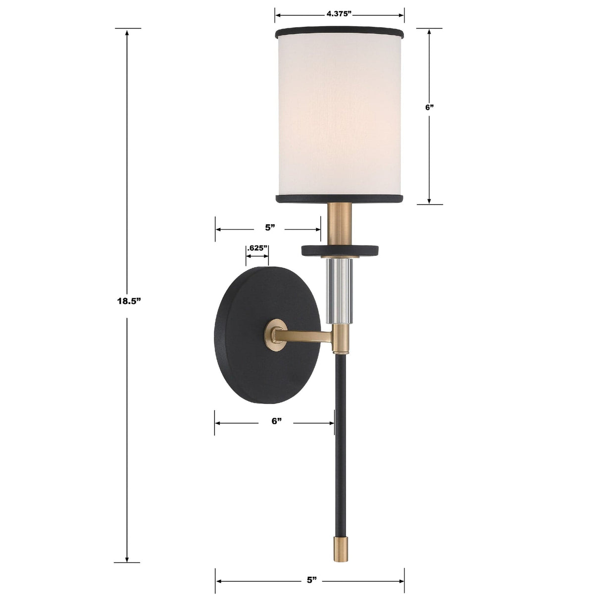 Crystorama Hatfield 1 Light Wall Mount Lighting