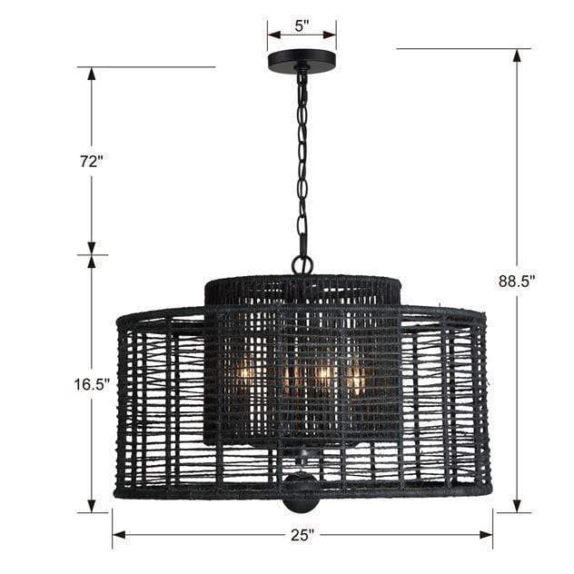 Crystorama Jayna 4 Light Chandelier - Burnished Silver Lighting
