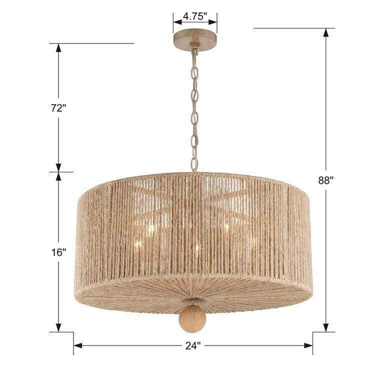 Crystorama Jessa 5 Light Burnished Silver Pendant Lighting crystorama-JES-B7105-BS 633779045967