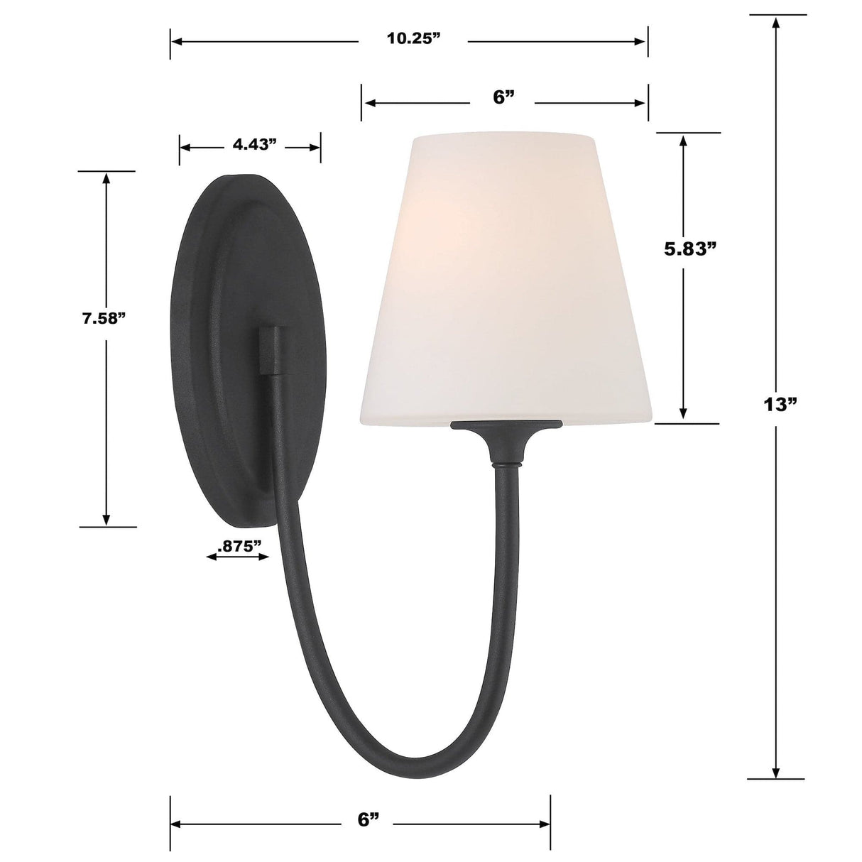 Crystorama Juno 1 Light Wall Mount Lighting
