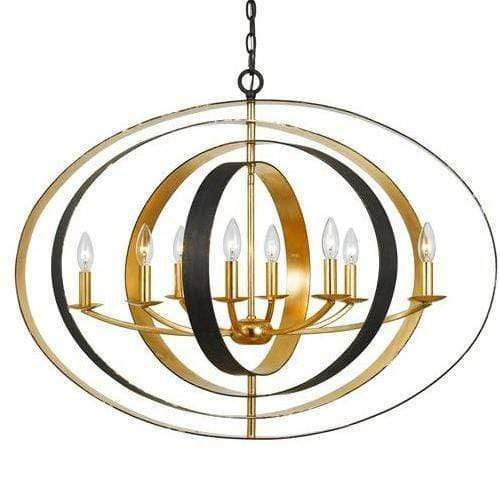 Crystorama Luna 8 Light Chandelier Lighting crystorama-588-EB-GA 00633779032271