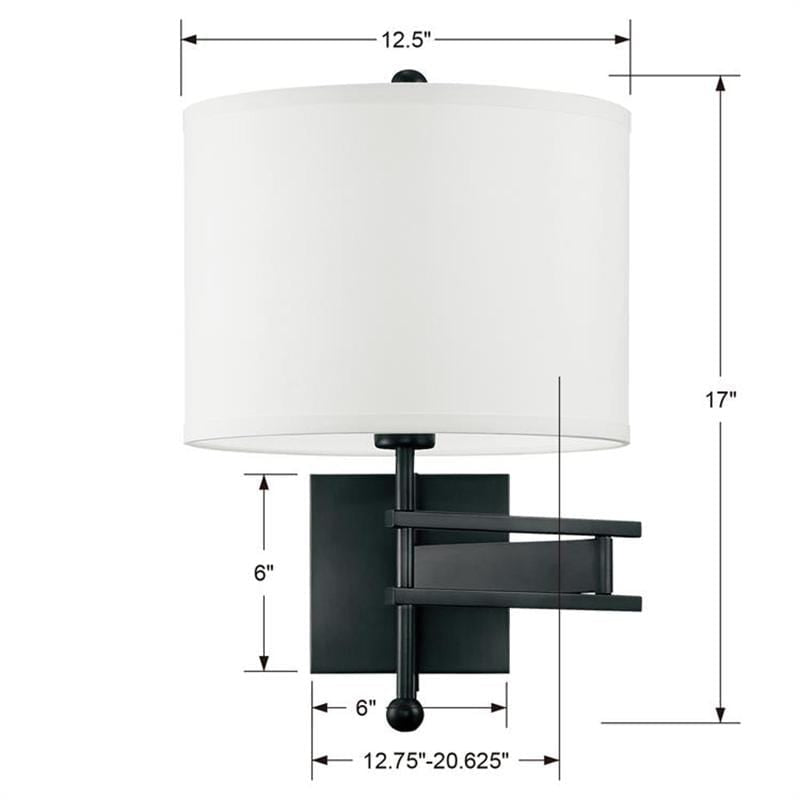 Crystorama Marshall 1 Light Wall Sconce Lighting