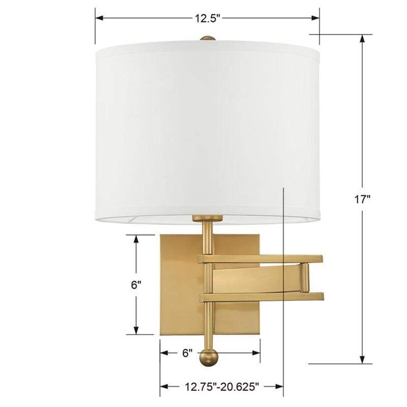Crystorama Marshall 1 Light Wall Sconce Lighting