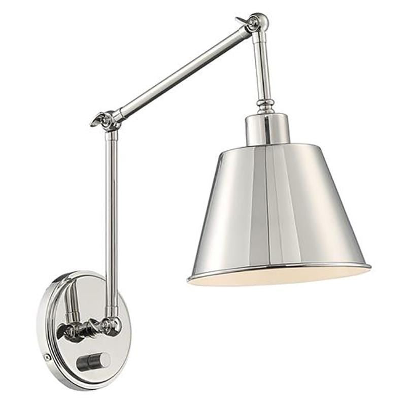 Crystorama Mitchell 1 Light Wall Sconce - Long Lighting MIT-A8021-PN 633779041297