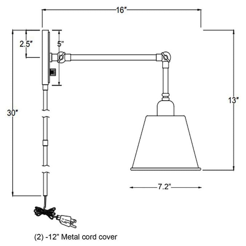 Crystorama Mitchell 1 Light Wall Sconce - Short Lighting