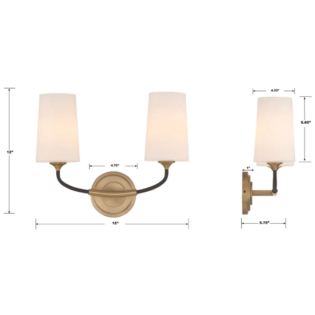 Crystorama Niles 2 Light Wall Mount Lighting crystorama-NIL-70012-BF-MG 633779049934