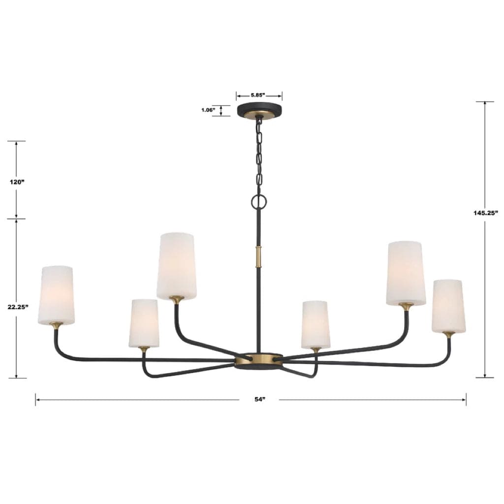 Crystorama Niles 6 Light Chandelier Lighting crystorama-NIL-70016-BF-MG 633779049927