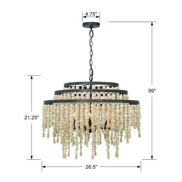 Crystorama Poppy 6 Light Bronze Chandelier Lighting crystorama-POP-A5076-MK 633779041839