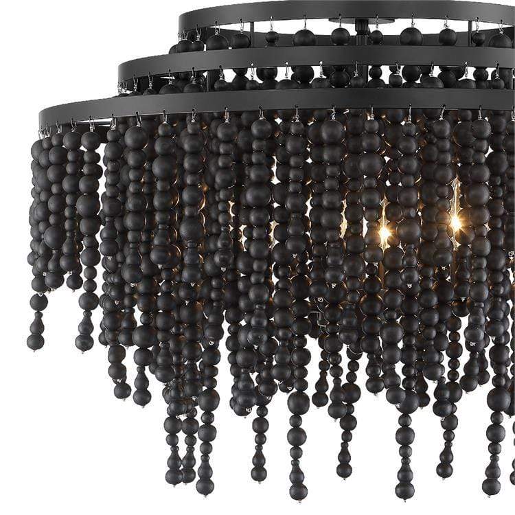 Crystorama Poppy 6 Light Bronze Chandelier - Matte Black Lighting crystorama-POP-A5076-MK 633779041839