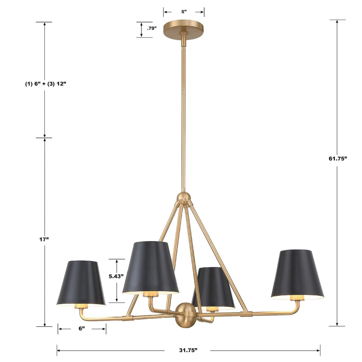 Crystorama Xavier 4 Light Chandelier Lighting
