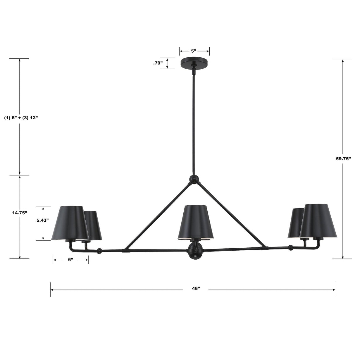 Crystorama Xavier 6 Light Chandelier Lighting