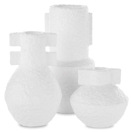 Currey and Company Aegean White Vase (Set of 3) Pillow & Decor currey-co-1200-0463