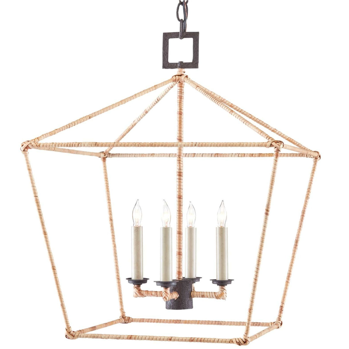 Currey and Company Denison Lantern - Rattan Lighting currey-co-9000-0611