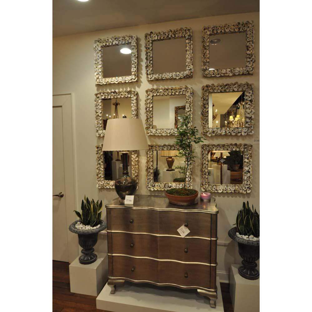 Currey & Co Oyster Shell Mirror, Square Wall Currey-Co-1348