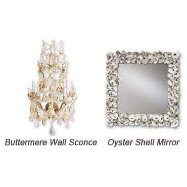 Currey & Co Oyster Shell Mirror, Square Wall Currey-Co-1348
