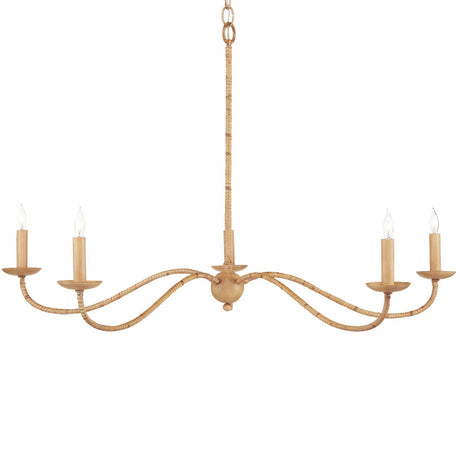 Currey & Company Saxon Chandelier - Rattan Lighting