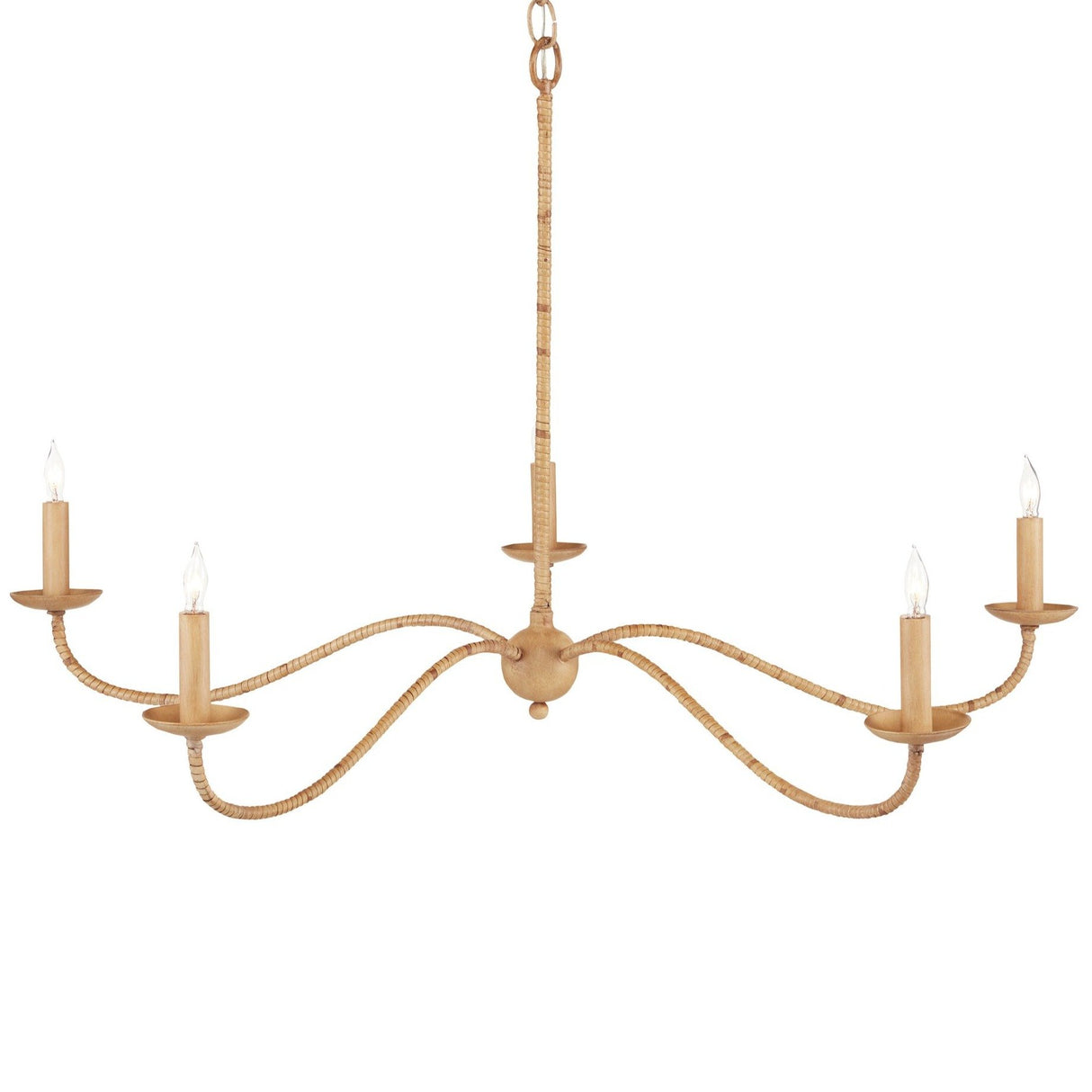 Currey & Company Saxon Chandelier - Rattan Lighting
