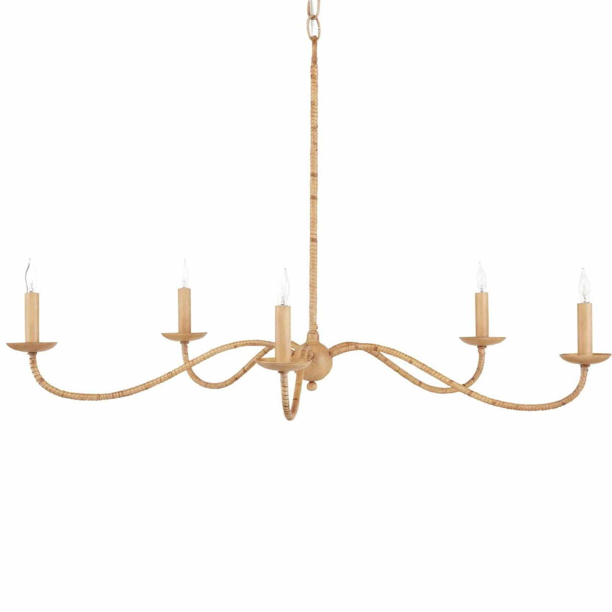 Currey & Company Saxon Chandelier - Rattan Lighting