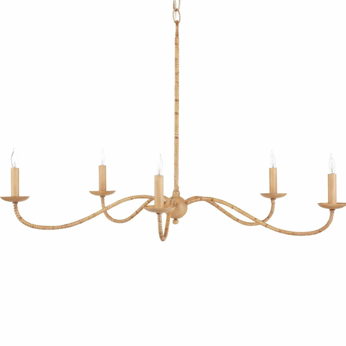 Currey & Company Saxon Chandelier - Rattan Lighting
